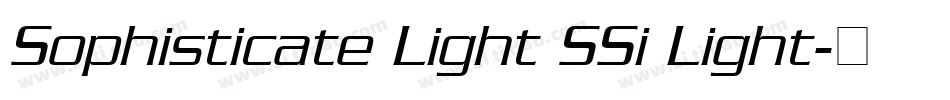 Sophisticate Light SSi Light字体转换